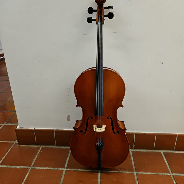 Second-hand Cello, Josef jan Dvorak 40/1 series by Strunal, Czech Republic, 1990, inc gig bag and new student bow, 1/2 size